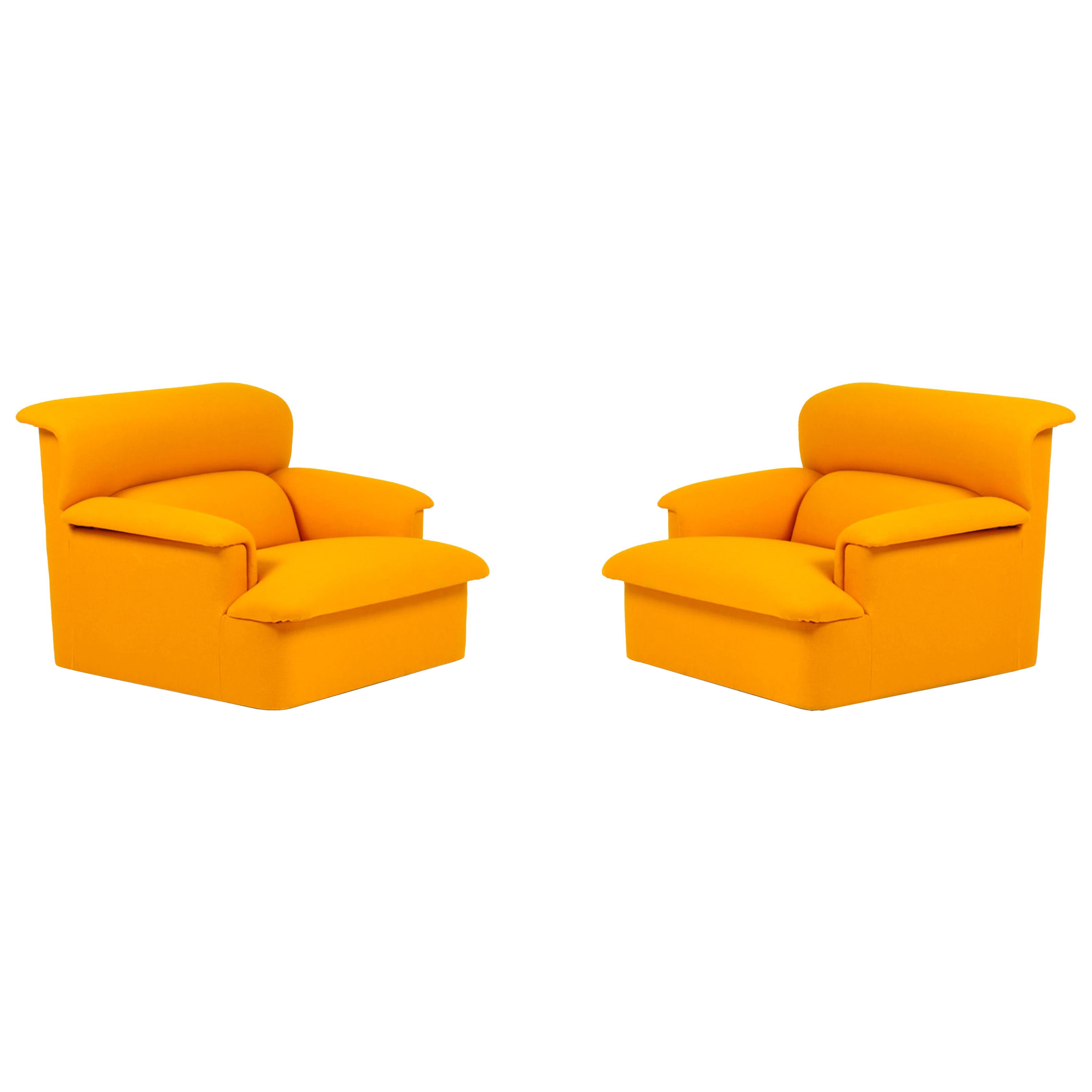 Pair of Yellow Navona Armchairs by Achille & Pier Giacomo Castiglioni For Sale