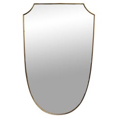 Specchio da parete in ottone, Italia, anni '50