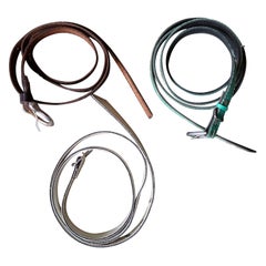 Set of 3 Vintage Thin Leather Belts from USSR: Timeless Elegance, 1970s, 1J96