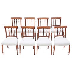 Antique fine quality set of 8 mahogany marquetry dining chairs early 19th Centur