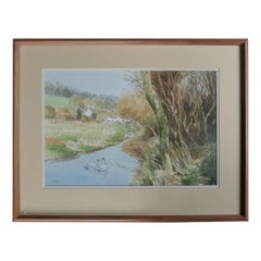 Vintage Framed and Glazed Ink and Watercolour by Desmond Walduck    