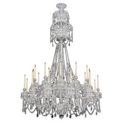 A Large Twenty Four Light Cut Glass Victorian Chandelier By Perry & Co London