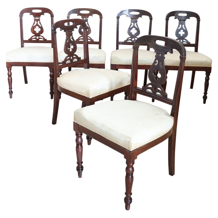 Ensemble de six chaises anciennes anglaises du 19ème siècle