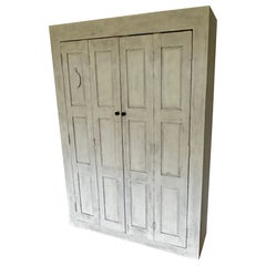 Narrow 14" Depth Cupboard Made With Antique French Doors