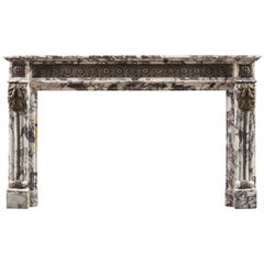 A 19th century French Louis XVI style Chimneypiece in Breche Violette