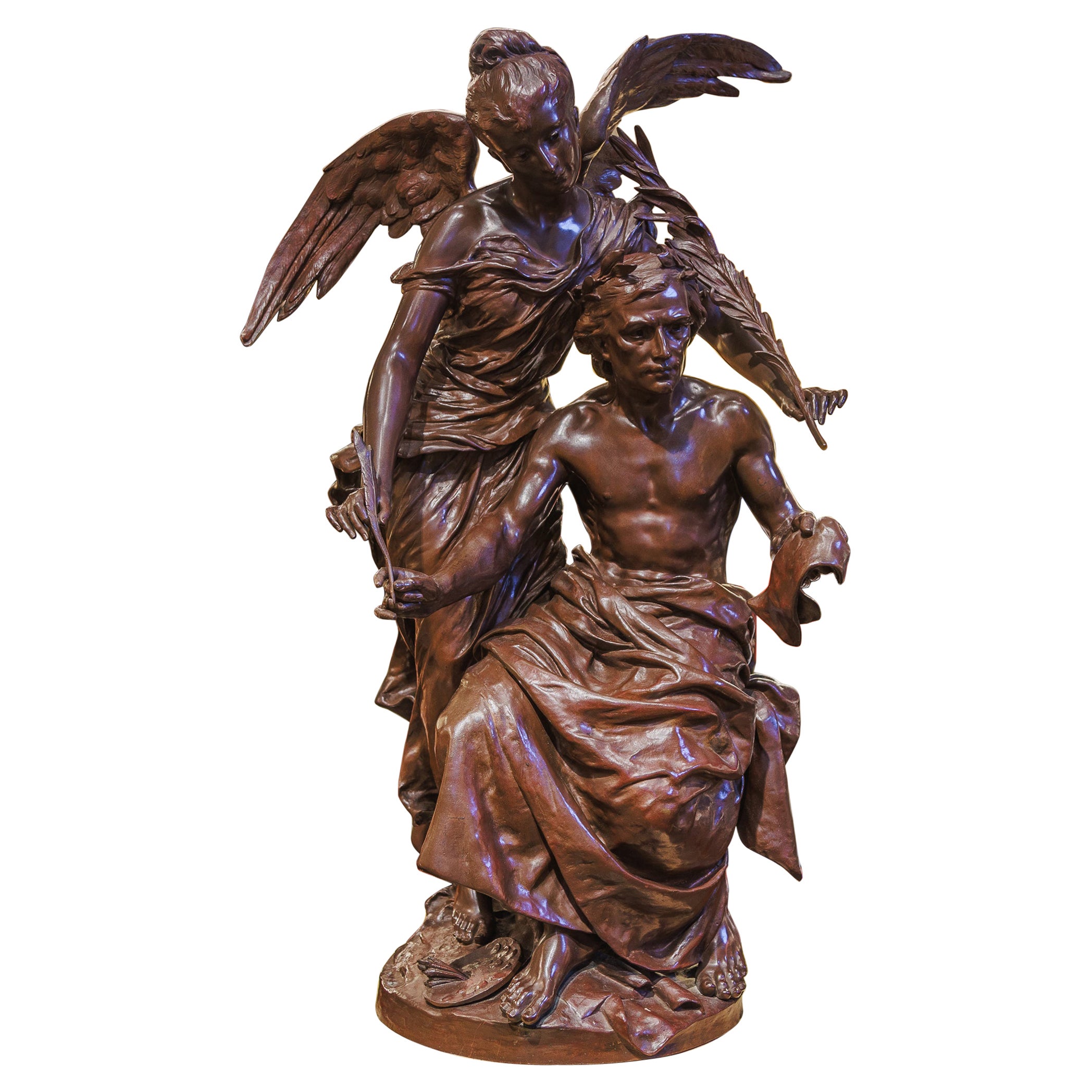 A fine 19th century large bronze " Allegory of the Arts by Henri  Honore Ple For Sale