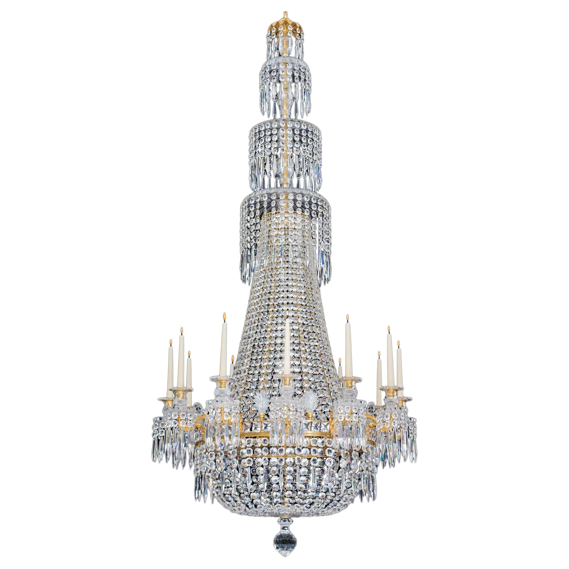 An Exceptionally Large 12 Light Regency Chandelier Attributed To John Blades