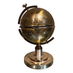 Vintage 1960s Brass World Globe Cigarette Lighter Germany