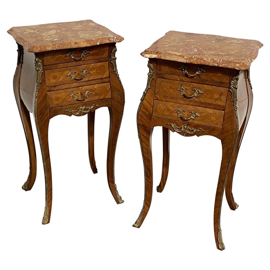 Very Pretty Pair French Bedside Tables For Sale