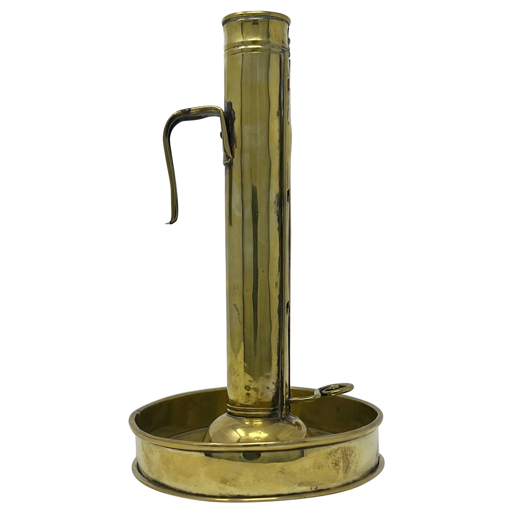 Antique English Brass Chamber Stick circa 1860 For Sale