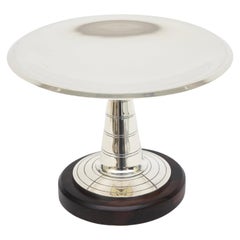 Vintage Art Deco French Silver-Plate and Rosewood Pedestal Bowl Or Serving Piece