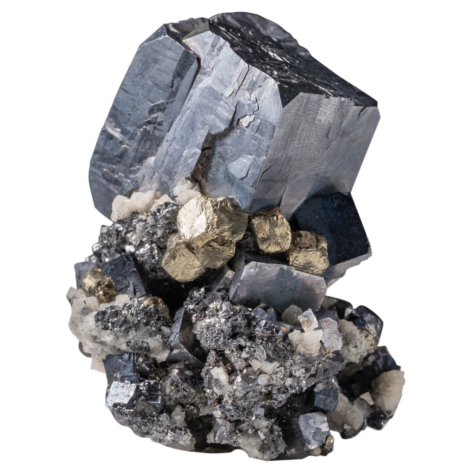 Galena with Quartz and Pyrite From Joplin, Jasper County, Missouri, USA