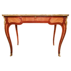 A fine 19th c  French Louis XV writing desk signed A . Beurdeley