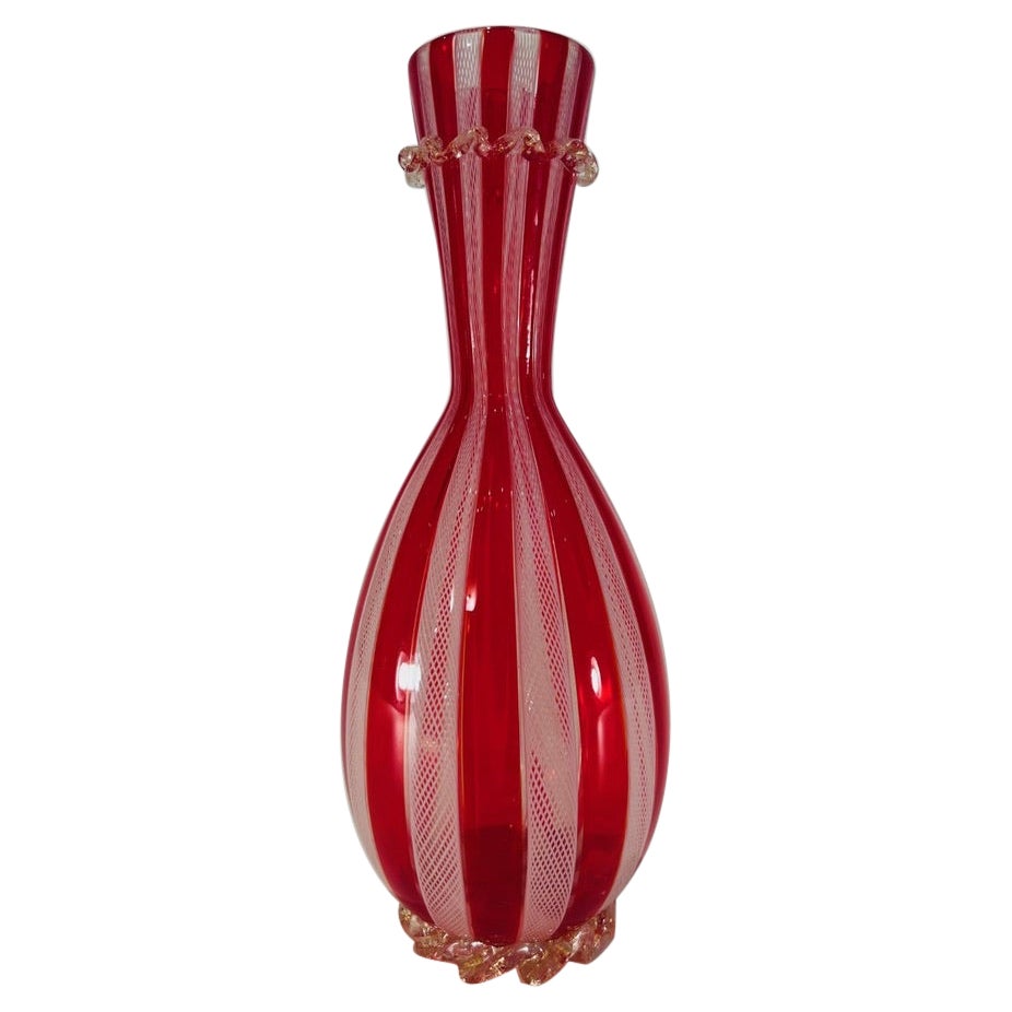 vase en verre de Murano par Dino Martens pour Aureliano Toso circa 1950 en vente