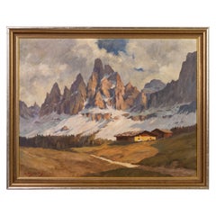 Max Pistorius (1894-1960) Large Austrian Mountains Landscape Oil Painting 