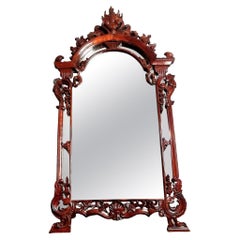 Retro Mahogany Carved Footed Mirror