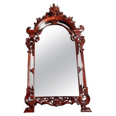 Vintage Mahogany Carved Footed Mirror