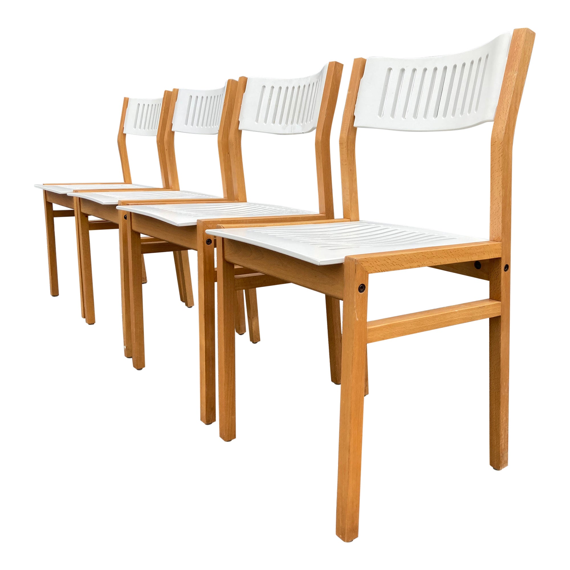 Set of Four Designer Dining Chairs, Bentwood  For Sale