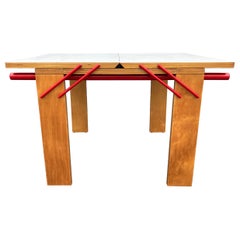 Designer Dining Table, Plywood, Red