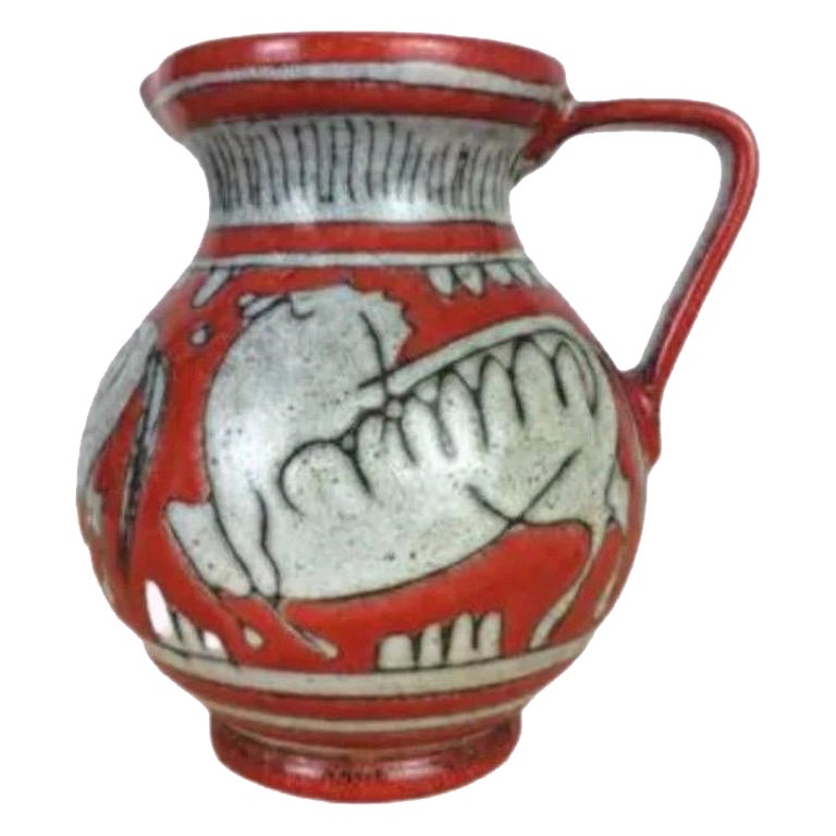 Fratelli Fanciullacci (circa 1960s) ceramic hand painted cowboy Vase For Sale