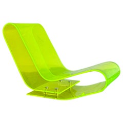Neon green plexiglass Model 6040 chair by Maarten van Severen for Kartell