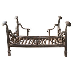 Large Dutch Victorian Fire Grate, Fireplace Grate, 19th Century