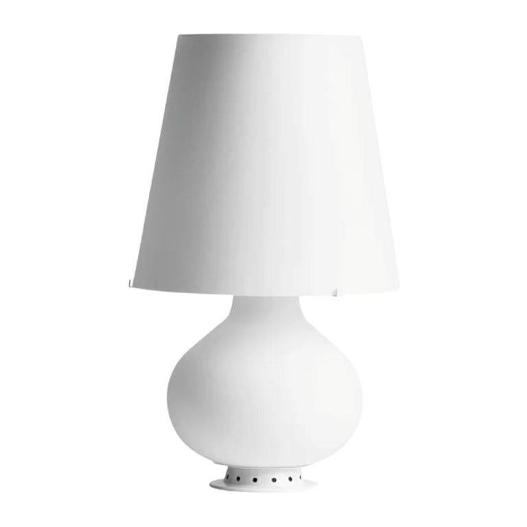 FONTANA 1853 - Large Table Lamp - White Satin Glass by Fontana Arte For Sale