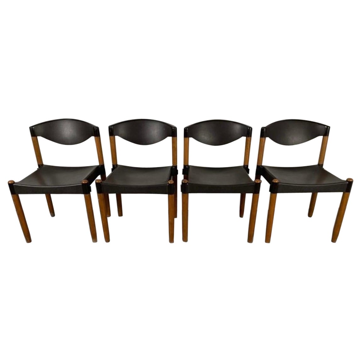  Dining Chairs Strax by Hartmut Lohmeyer For Casala , Germany 1970s, Set of Four For Sale