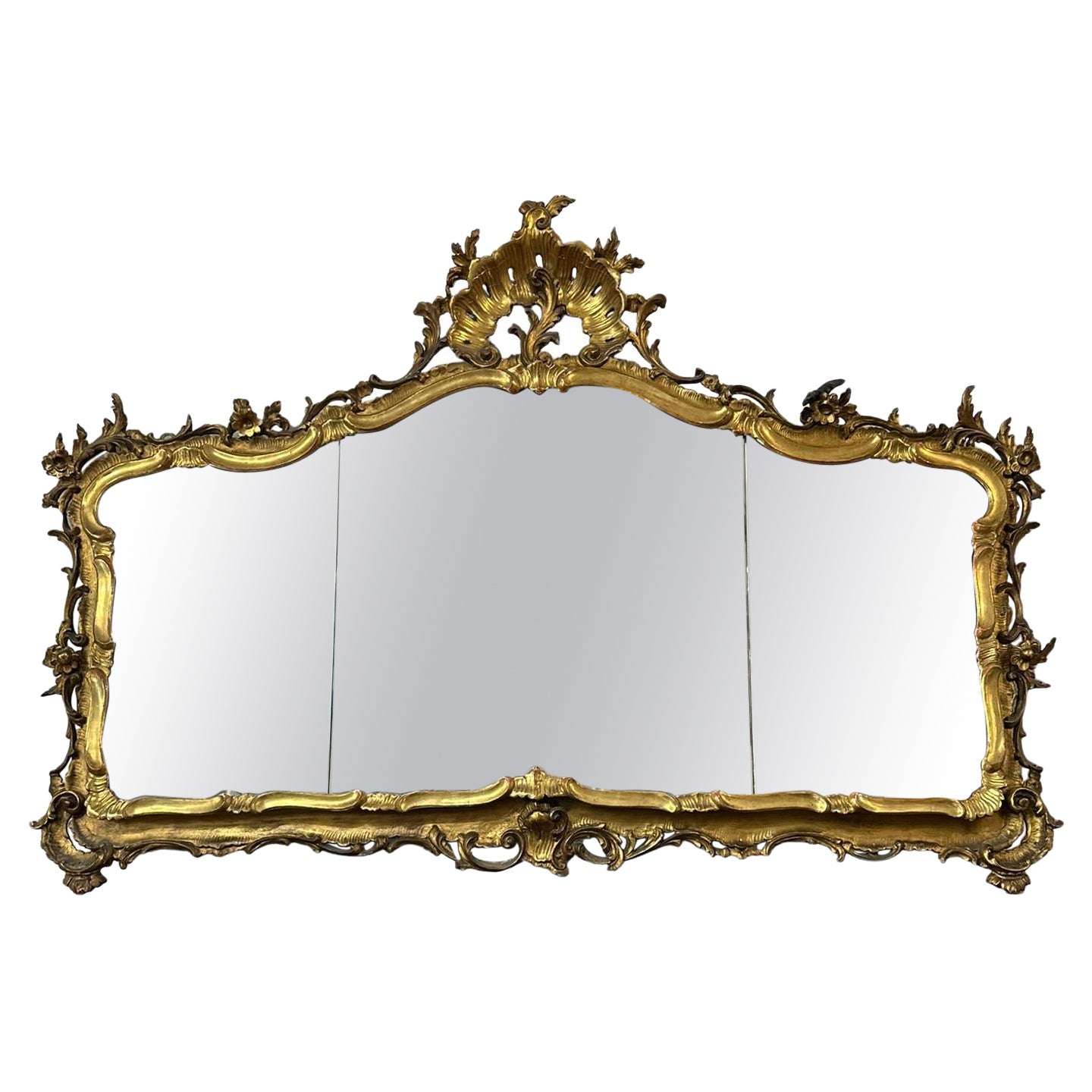 19th Century Carved and Gilded Wood Mirror 