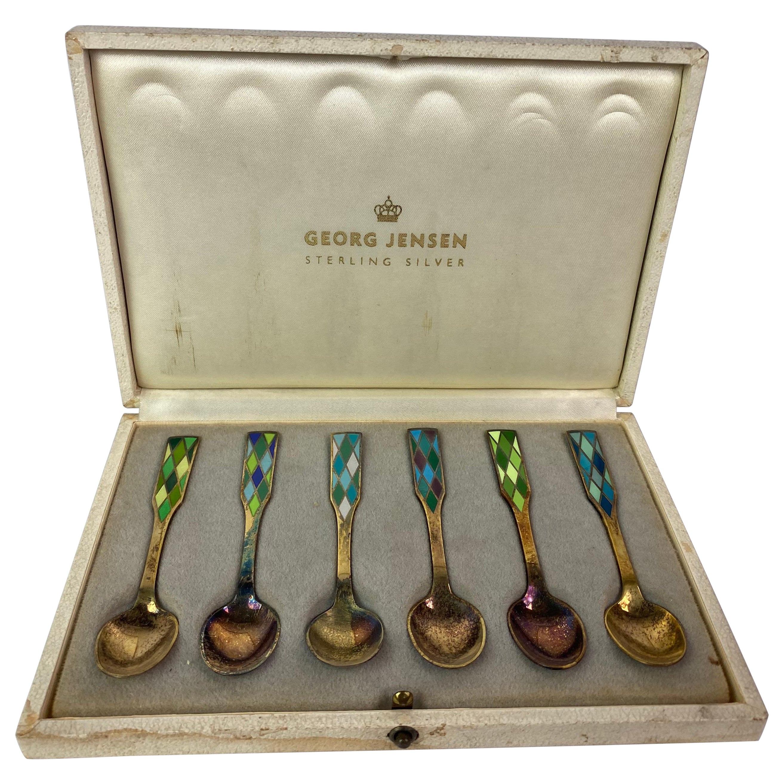 Harlequin Silver Spoons by George Jensen For Sale
