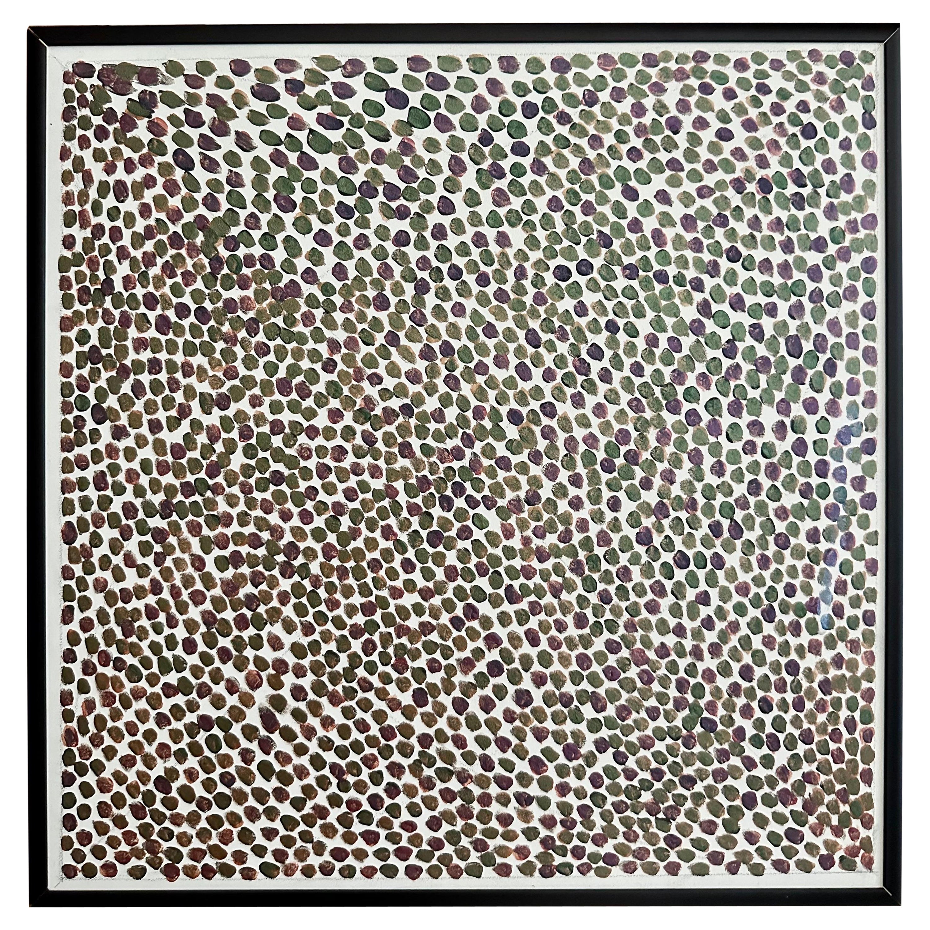 Peinture originale à l'acrylique sur massonite « Motif in Dots » de David Roth