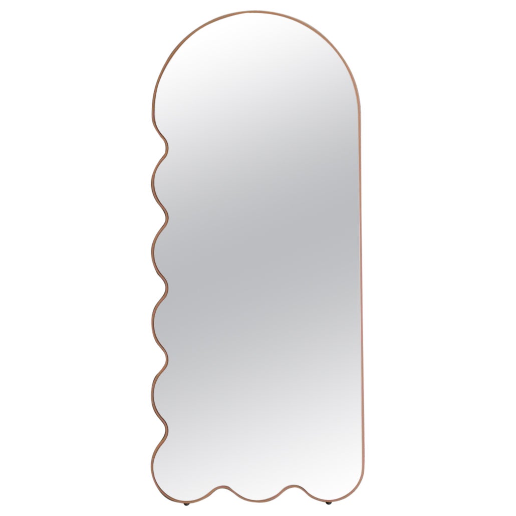 Contemporary Mirror 'Archvyli L8' by Oitoproducts, Orange Frame
