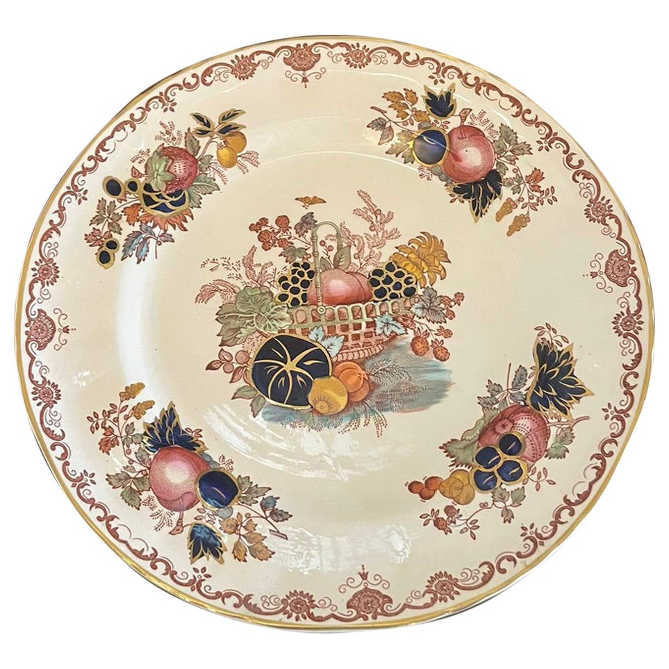  Quality Antique Hand Painted Masons Ironstone Plate For Sale