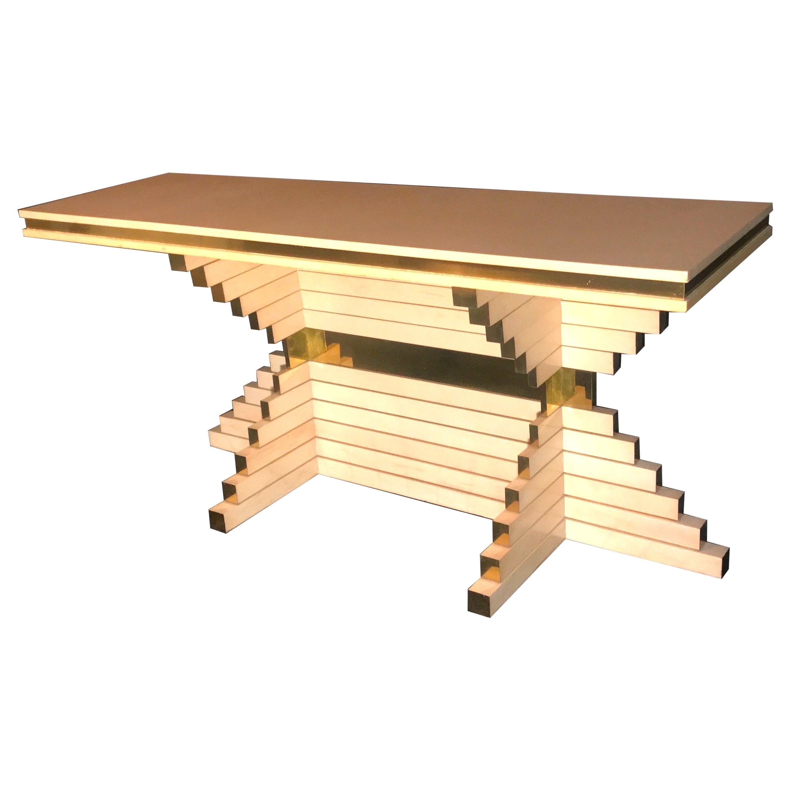 Table console exceptionnelle d'Alain Delon pour Maison Jansen, 1970 en vente