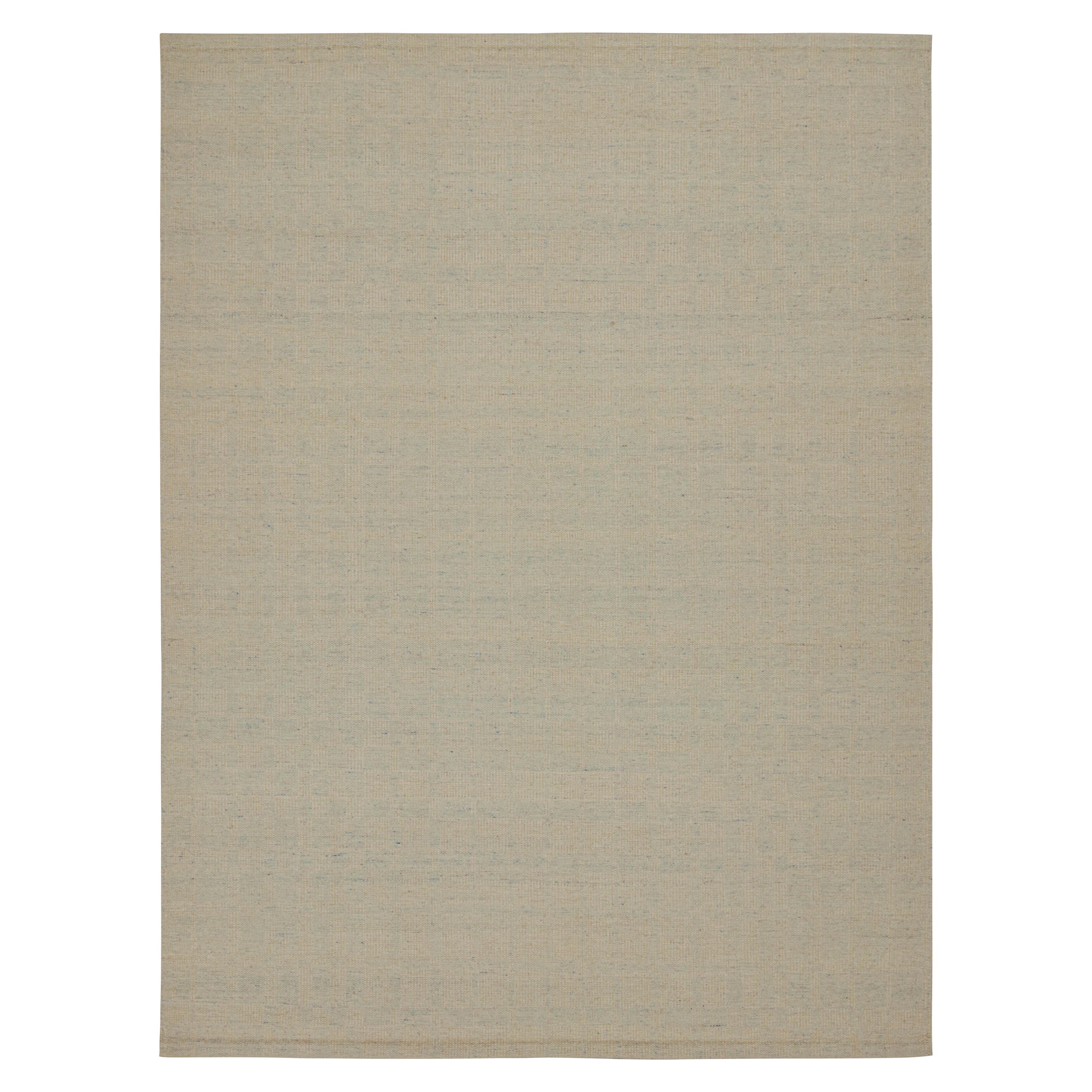 Rug & Kilim's skandinavischer Stil Kilim in Beige & Blau Geometrisches Muster im Angebot