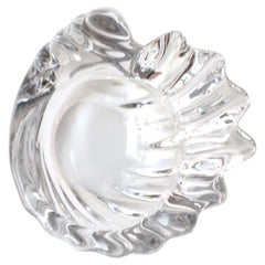 Vintage French Crystal Seashell Bowl Jewelry Catchall 