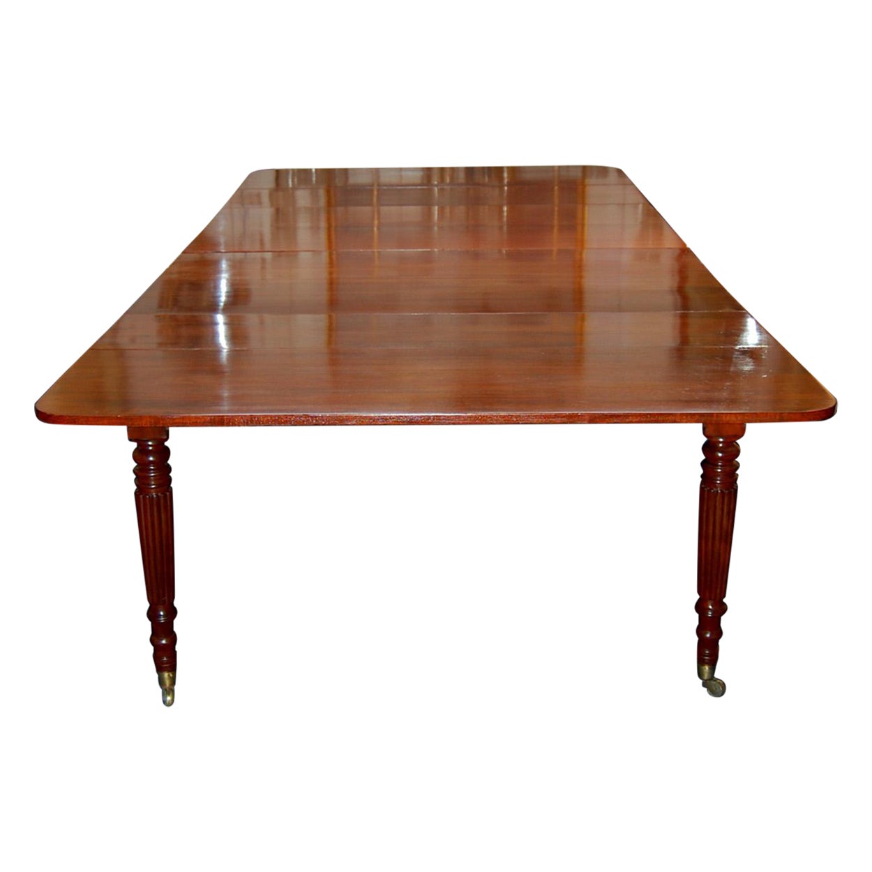 American Mid 19th Century Cornelius Briggs Mahogany Banquet Table with Leaves