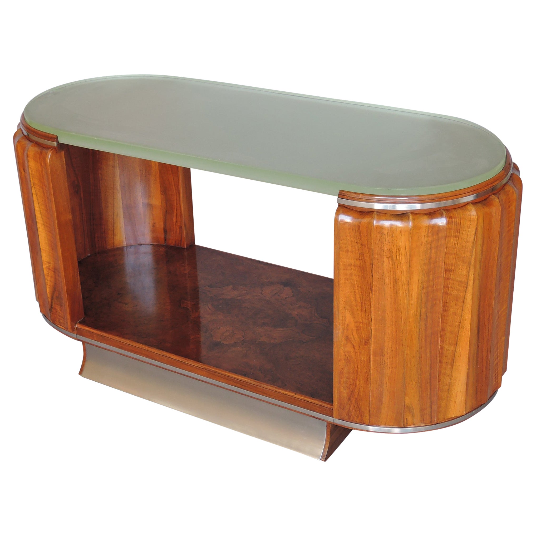 Fine French Art Deco Two-Tier Coffee Table by Haentges For Sale