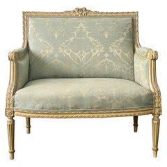 19th Century French Louis XVI Style Oversized Bergere Marquise Armchair