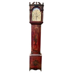 American Federal Grain Painted and Stenciled Tall Clock by Rufus Cole