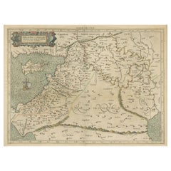 Antique Mercator's Ptolemaic Map of the Holy Land, Cyprus and Syria, circa 1580