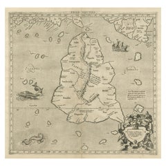 Mercator's Ptolemaic map of Taprobana, (Ceylon) Sri Lanka
