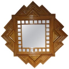 Vintage Italian Bamboo Mirror By Maurizio Mariani For Vivai del Sud