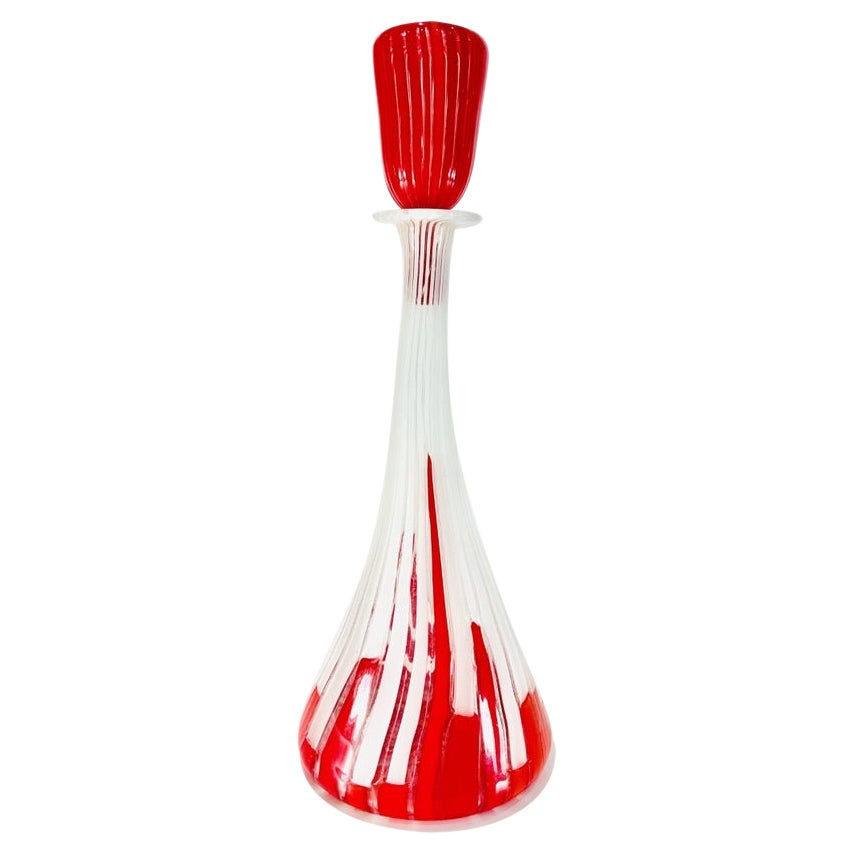 Bouteille en verre de Murano attribuée à Ansolo Fuga 1950