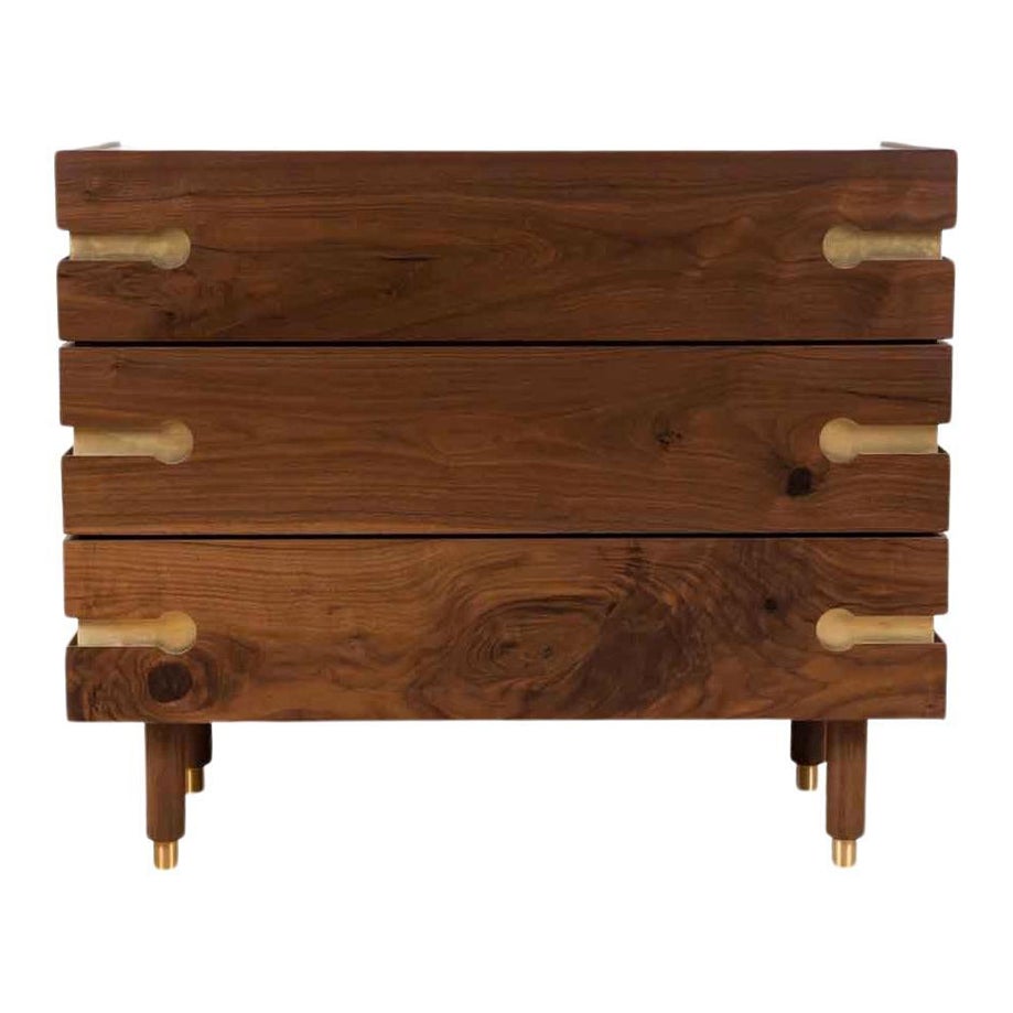 Walnut and Brass Niguel Dresser by Lawson-Fenning