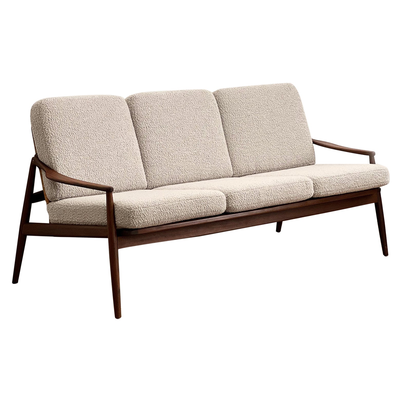 Mid-Century Teak Sofa or Couch by Hartmut Lohmeyer, German Design, 1950s For Sale