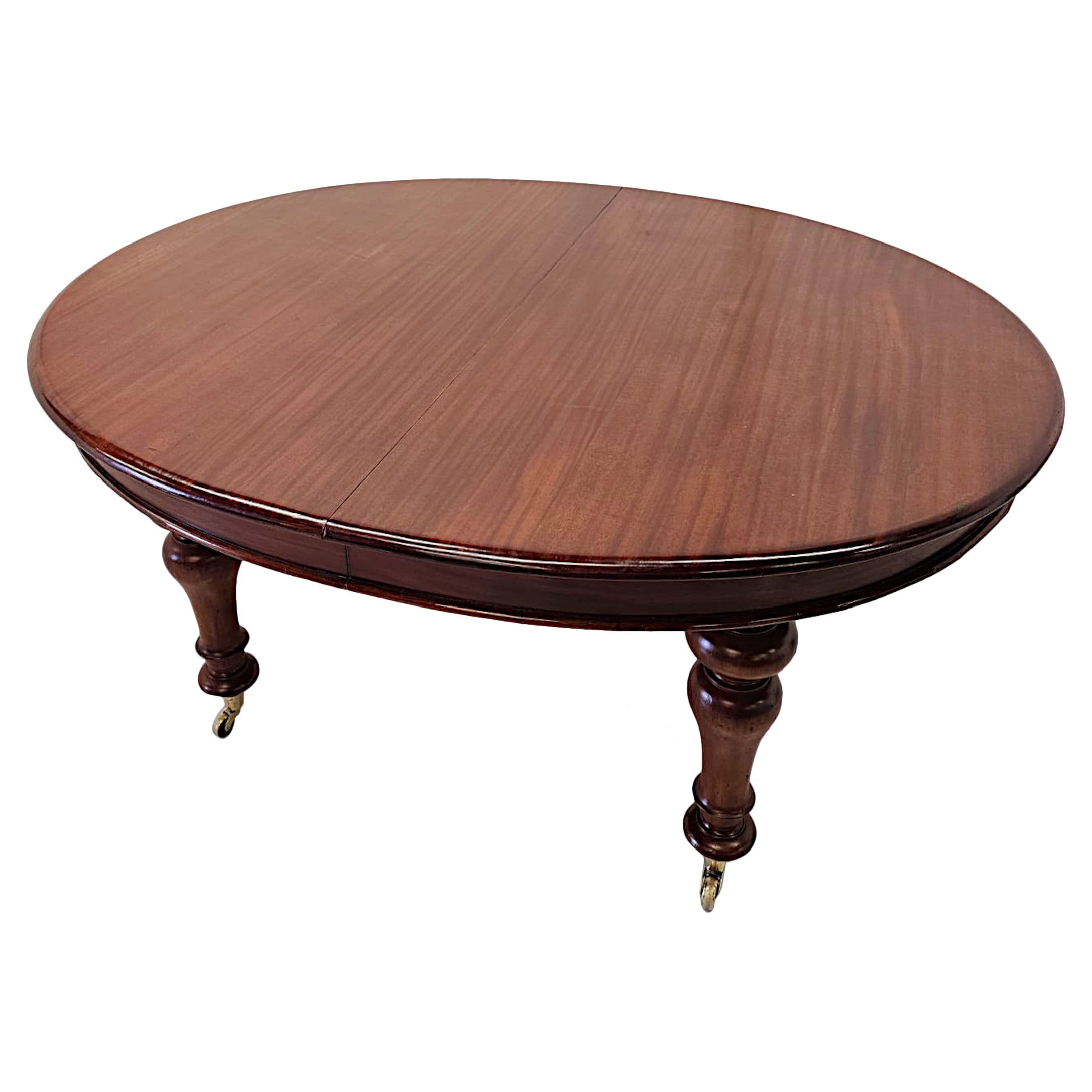 A Gorgeous 19th Century D-End Mahogany Dining Table after Strahan For Sale