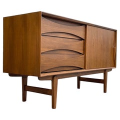 APARTMENT sized Mid Century MODERN styled Teak CREDENZA media stand