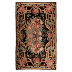Tapiz con motivos florales, Kilim de Besarabia, alfombra tejida a mano, totalmente de lana, 6,8 x 11 pies