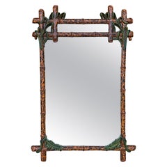 Faux Tortoise Regency Style Faux Bamboo & Palm Leaf  Gampel - Stoll Mirror 
